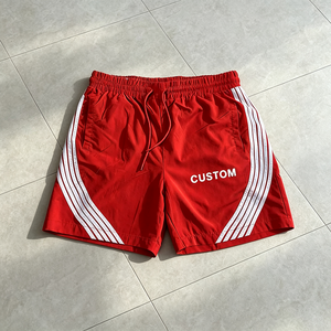 Pantalones Cortos Deportivos para Hombre con Franja Lateral, Estampado de Letras Personalizado, Cintura con Cordón Ajustable, Estilo Casual y Urbano - Product Image 4