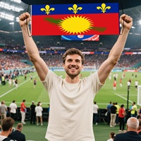 Fans évolutifs Bannières de drapeaux défilants personnalisables pour les événements sportifs Équipe acclamant la Guadeloupe