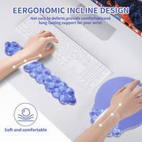 Ensemble de tapis de souris en gel de silicone transparent, petit tapis de clavier de jeu avec repose-poignets pour la maison et le bureau
