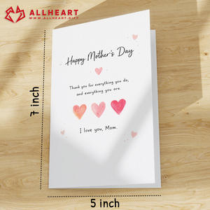 Cartes personnalisées pour la fête des mères 5x7 pouces, carte « Je t'aime », faible quantité minimum de commande avec enveloppe et autocollant - Product Image 2