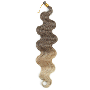 Hot Sell Anna Body Wave Braiding Hair for Boho Braids Synthetic Ombre Brown <strong>Blonde</strong> Body Wave Bulk Hair <strong>Extensions</strong> - Product Image 3