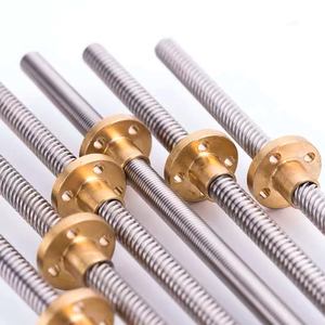 T8 dẫn vít THSL-300-8D hình thang Rod T8 CNC 3D máy in chì vít chủ đề 8 mét lead1mm Length100-1000mm với Brass NUT - Product Image 1