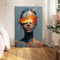 Tentures murales d'art de portrait abstrait sur mesure peintes à la main peintes à la bombe sur toile avec support à l'huile d'impression numérique