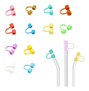 Suit for 6-7mm Silicon Straw Cover Caps Simple Colorful Straw Plug Dust Proof Straw Tips