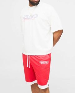 Ensemble de survêtement pour homme avec t-shirt ample à imprimé paysage et blocs de couleur, et short de basketball, modèle multi-pièces - Product Image 1