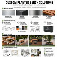Jardinière Classique en Métal Grande Taille pour Plantes, Pot de Fleurs pour Villa, Cour, Rue Commerciale, Bac à Plantes avec Siège et Armoire de Rangement