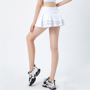 Falda deportiva de Yoga plisada de cintura alta de talla grande de tela reciclada, falda de tenis de secado rápido, Vestido corto de Fitness transpirable para mujer - Product Image 4