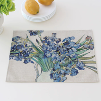 Sets de table imprimés Van Gogh Almond Blossom de haute qualité, en lin et coton, taille personnalisée, pour un usage quotidien et pour offrir en cadeau