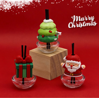 Nouveau diffuseur d'arômes de Noël sans flamme, clip de ventilation pour voiture, flacon de parfum vide en verre pour voiture