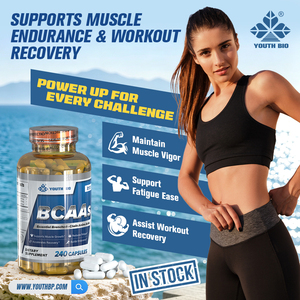 Capsules d'acides aminés BCAA de qualité sportive en gros 2:1:1 – Soutien quotidien pour l'entraînement des athlètes et des culturistes – En stock – 240 capsules - Product Image 2