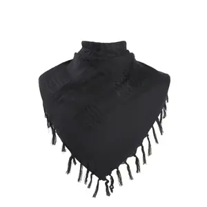 CCY 100% 면 전술 Shemagh Keffiyeh 아랍어 히잡 팔레스타인 스카프 술 사막 전술 헤드 기어 목 랩 야외