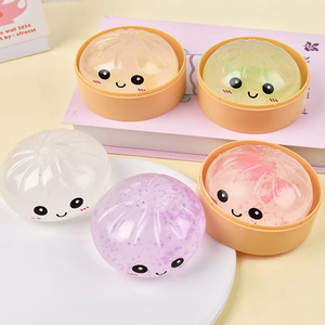 Wholesale 8.5CM Squeeze <b>Toy</b> Squishy Dumpling & Bun Stress Relief <b>Toy</b> Squishy Steamed Bun Glowing in Dark Fidget <b>Toys</b> Stress Ball - Product Image 2