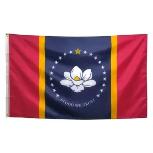 外側用の3x5フィートのミシシッピ州旗、TN州旗最長持続、両面ミシシッピ州旗