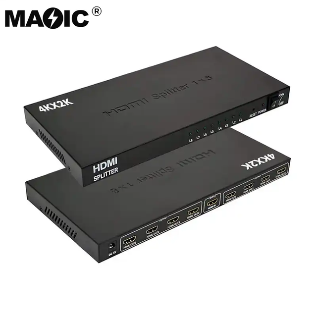 1x8 HDMI Splitter with Full Ultra HD 4K/2K and 3D Resolutions