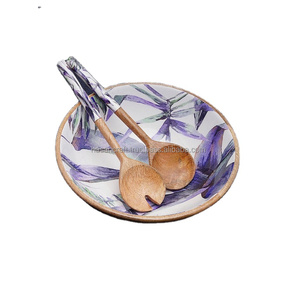 ชุดช้อนทำจากไม้ธรรมชาติแบบใช้แล้วทิ้งกันการรั่วซึม100% ชุดชามสลัดเป็นมิตรกับสิ่งแวดล้อมดีไซน์ทันสมัยสำหรับงานปาร์ตี้ที่บ้านโรงแรม - Product Image 1