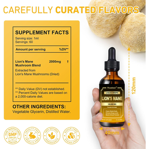 Suplemento de Extracto de Melena de León en Gotas Líquidas de 2000mg, Marca Privada OEM, Personalizado al por Mayor, para la Salud Cerebral, Inmunológica e Intestinal - Product Image 6