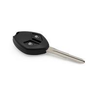 Coque de clé de voiture noire à 2 boutons, vierge, pour remplacement de clé intelligente, accessoire automobile, avec lame vierge, pour télécommande d'entrée sans clé