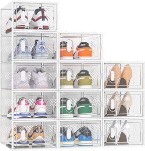 Boîtes à chaussures empilables transparentes avec porte magnétique, pour chaussures, baskets, cosmétiques, rangement portable, voyage - Product Image 4