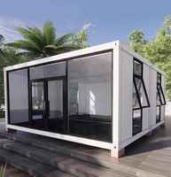 Maison Modulaire Préfabriquée avec Mur en Verre, Conteneur 20ft 40ft, Maisonnette de Luxe Compacte, Bureau, Hôtel, Portable, Mobile, Démontable