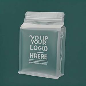 Pochette à fond carré en gros pochettes en papier kraft sac gousset à fermeture éclair givré transparent pour cacahuète en grains de café - Product Image 6