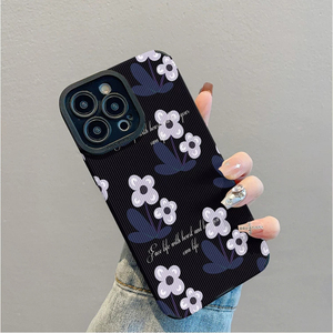 Custodia per cellulare in TPU con stampa floreale blu viola in similpelle per <span class=keywords><strong>iPhone</strong></span> X, XR, <span class=keywords><strong>11</strong></span>, 12, 13, 14, 15, 16, 17, 18 Pro Max - Product Image 4