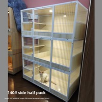 Cage pour chat de luxe, très grande, espace libre, pour l'élevage en intérieur, en bois massif avec structure métallique, double/triple porte, pour chats de taille moyenne