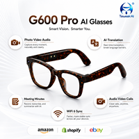 Lentes Inteligentes con IA G600Pro, Cámara de 13MP, Almacenamiento de 32GB, Asistente de Voz, Reconocimiento Visual para Viajes de Negocios y Vlogging