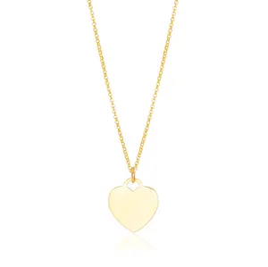 Inspire Jewelry Stainless steel Personalised Silver Heart Style Engraved Necklaces 18k gold plated necklace for women and girls