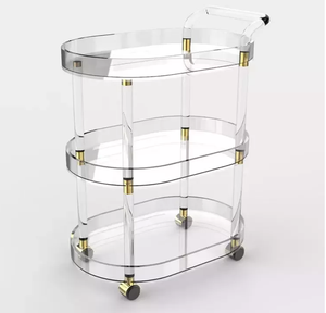 Carrito de servicio acrílico transparente personalizado, carrito de lujo para casa, Hotel, restaurante, acrílico y Lucite - Product Image 2