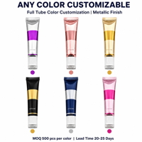 Tube souple PE 25 ml vide pour brillant à lèvres avec bouchon à vis, mini-boîte numérique UV, emballage offset pour export, tampon personnalisé