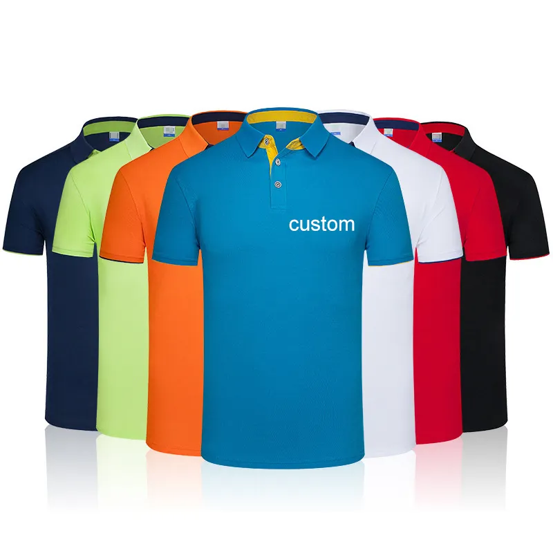 Wholesale High Quality Men Women Unisex Custom Logo 100% Polyester Plain Staff Team Uniform Men's Golf Polo Shirts