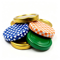 Bouchons métalliques personnalisés de qualité alimentaire, colorés, hauts, en fer blanc, à visser, 53, 63, 70, 82 mm, pour bouteilles et bocaux de conserve