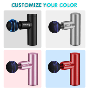 Mini Pistola de Massagem Muscular de Tecido Profundo com Vibração, Carregador Tipo C, em Liga de Alumínio, Preto e Vermelho, com Design de Logotipo e Acabamento Metálico - Product Image 6