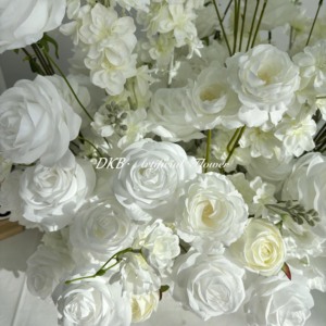 DKB Flores Artificiales para Bodas al por Mayor, Camino de Mesa, Centros de Mesa, Decoración de Pasillo Blanco para Bodas - Product Image 3
