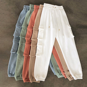 Fabbrica all'ingrosso Jogger con tasche <span class=keywords><strong>pantaloni</strong></span> di cotone tinta unita <span class=keywords><strong>pantaloni</strong></span> <span class=keywords><strong>Cargo</strong></span> da <span class=keywords><strong>donna</strong></span> - Product Image 2