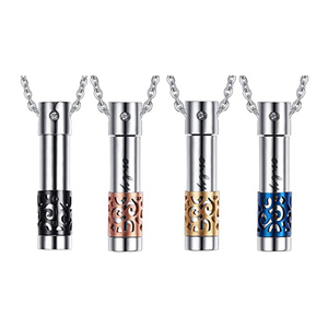 Perhiasan Kremasi untuk Abu, Kalung Guci Silinder Tempat Abu Kenangan Kenangan Hewan Peliharaan/Manusia Mini - Product Image 2