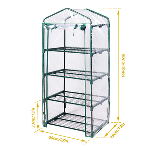 Jardinera Portátil Moderna de 4 Niveles, de Plástico con Cubierta de PVC y Marco de Acero, Fácil de Montar, para Jardín y Hogar - Product Image 4