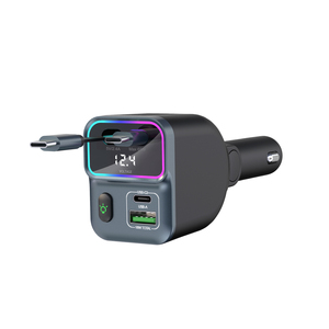 Adaptateur de chargeur de voiture rétractable USB Type-C rapide GXYKIT GC15 avec indicateur LED, QC PD 3A 12-24V 65W, allume-cigare de voiture - Product Image 4