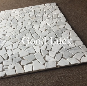 <span class=keywords><strong>Mosaico</strong></span> <span class=keywords><strong>de</strong></span> Mármol Blanco Carrara Roto, Adoquín Irregular para Decoración <span class=keywords><strong>de</strong></span> Pisos <span class=keywords><strong>de</strong></span> Baños y Cocinas - Product Image 4