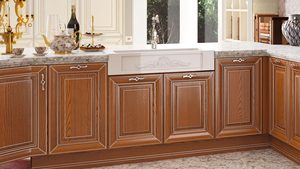 Conception modulaire naturelle classique de buffet de cerise en bois solide avec les colonnes romaines - Product Image 3