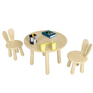 Ensemble table et chaise en bois Montessori pour enfants, mobilier confortable pour la maternelle et le salon, facile à utiliser - Product Image 1