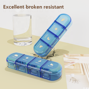 Organizador <span class=keywords><strong>de</strong></span> pastillas semanal personalizable <span class=keywords><strong>de</strong></span> 7 días Gujia, almacenamiento extraíble AM PM, caja <span class=keywords><strong>de</strong></span> Medicina 4 veces, pastillero <span class=keywords><strong>de</strong></span> plástico con 4 ranuras - Product Image 4