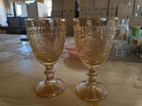 Aeofa Deux options Classique Meilleures ventes Gobelets uniques pour mariage 300 ml Verres à vin ambrés Verre coloré Gobelet pour mariage