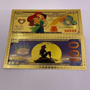 El Sencillo Set de Billetes Conmemorativos de <span class=keywords><strong>La</strong></span> Sirenita con Baño de Oro de 24K - Billete Coleccionable de Ariel para Regalo de Fans - Product Image 3