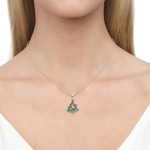 Collana con Ciondolo Albero di Natale per Donne, Regalo Colorato per le Feste, Gioielli alla Moda - Product Image 5