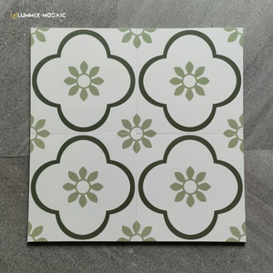 Gạch Lát Sàn Hoa Màu Xanh Lá Phong Cách Retro Hồng Kông 200*200Mm Gạch Lát Tường Nhà Bếp Phòng Tắm Phong Cách Đơn Giản Gạch Men Trong Mưa - Product Image 2