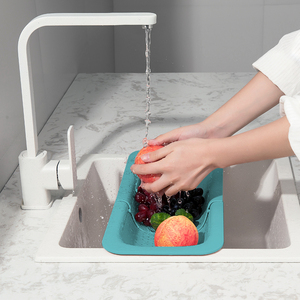 Égouttoir de cuisine extensible multifonctionnel réglable sans BPA, de qualité alimentaire, pour laver les fruits et légumes et sécher la vaisselle - Product Image 5