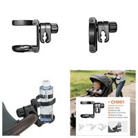 Porte-gobelets double 2 en 1, pliable, amovible, robuste, facile à assembler, pour poussette de bébé, utilisation en extérieur