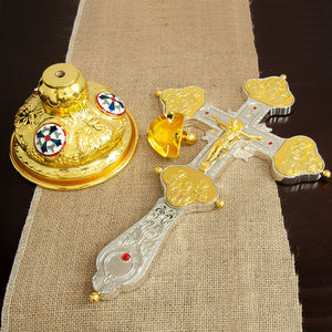 Премиум продажа Позолоченный православный христианский церковный крест Распятие религиозные аксессуары церковное украшение распятие отца - Product Image 4