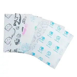 Supplier Free Sample 2 Ply Tissue PE Coated Waterproof Dental Bibs OEM ISO Colorful 1ply Paper + 1 Ply PE Flim, papier 3 Years JM